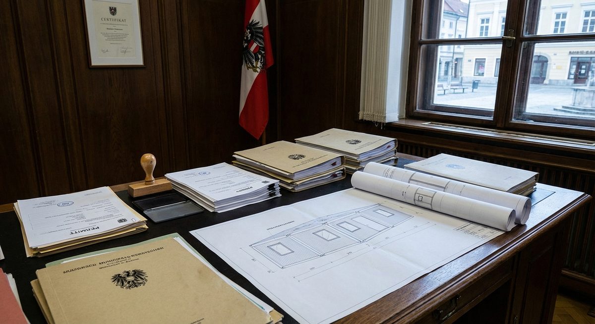 Bauamt mit Genehmigungsunterlagen